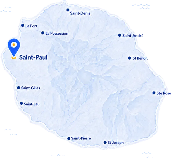 Carte de La Réunion, le cabinet repéré à Saint-Paul