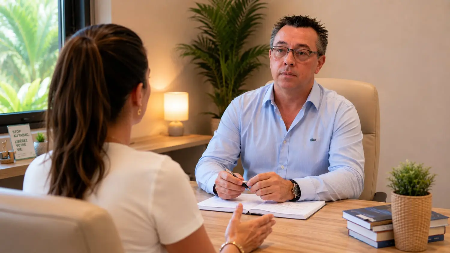 Damien Bellenger en séance de coaching avec une cliente