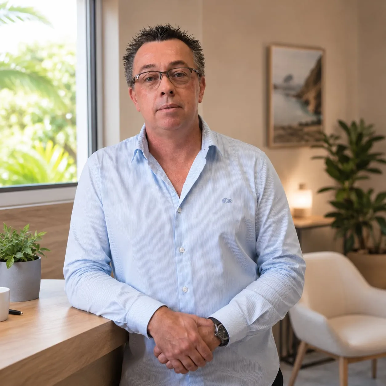 Damien Bellenger dans son cabinet de Saint-Paul