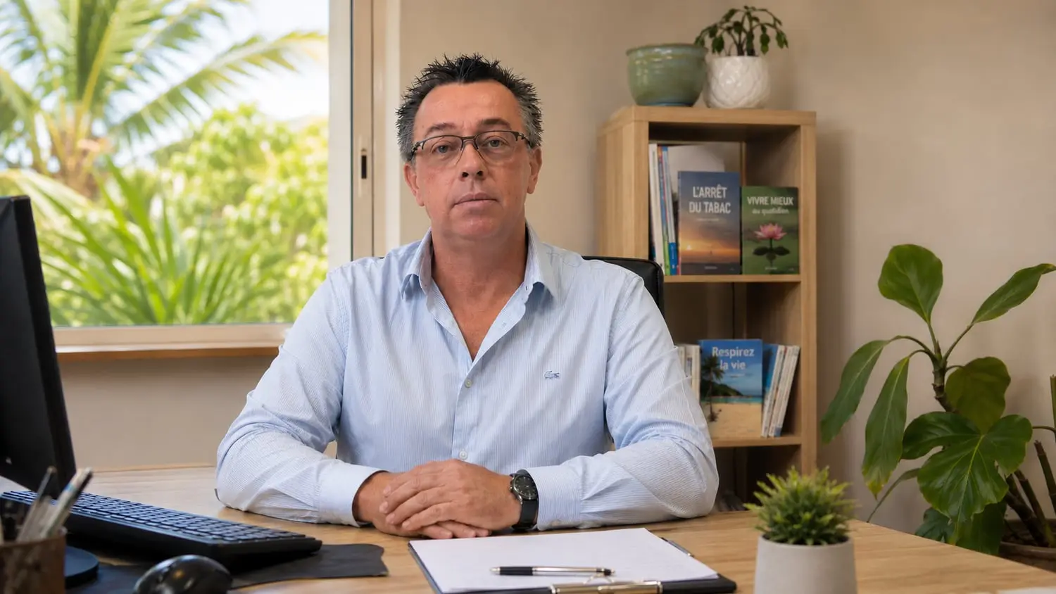 Damien Bellenger dans son cabinet de Saint-Paul