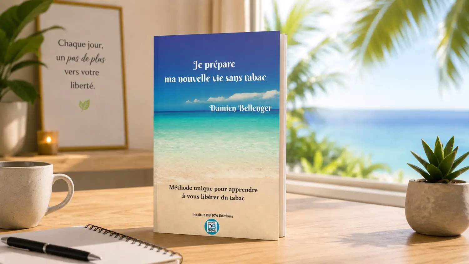 Le livre « Je prépare ma nouvelle vie sans tabac », posé sur une table